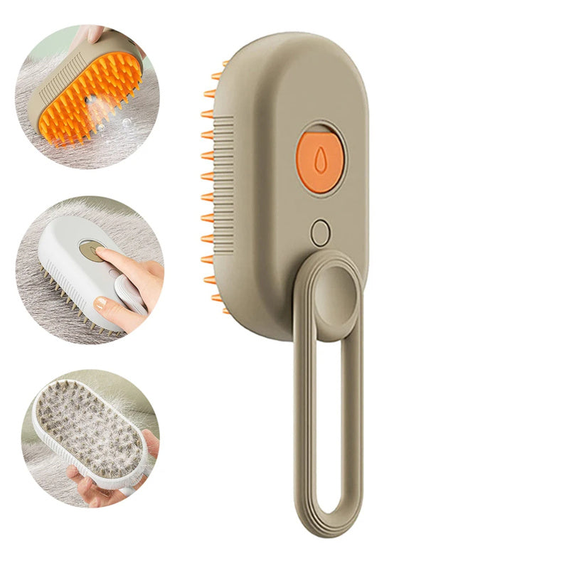 3-in-1 Pet Steam Grooming Brush – USB Rechargeable - PawPals