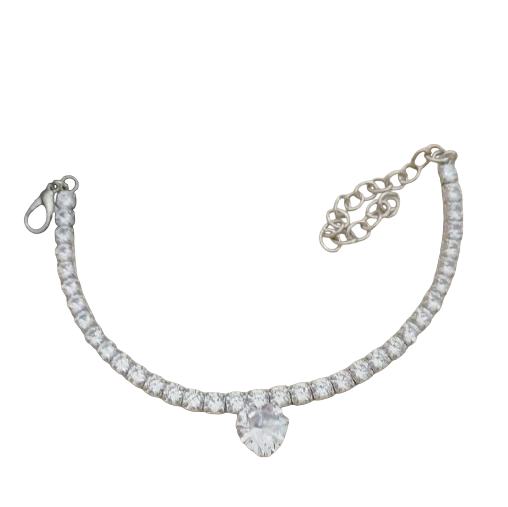 Rhinestone Heart Pet Necklace Collar for Cats & Dogs - PawPals