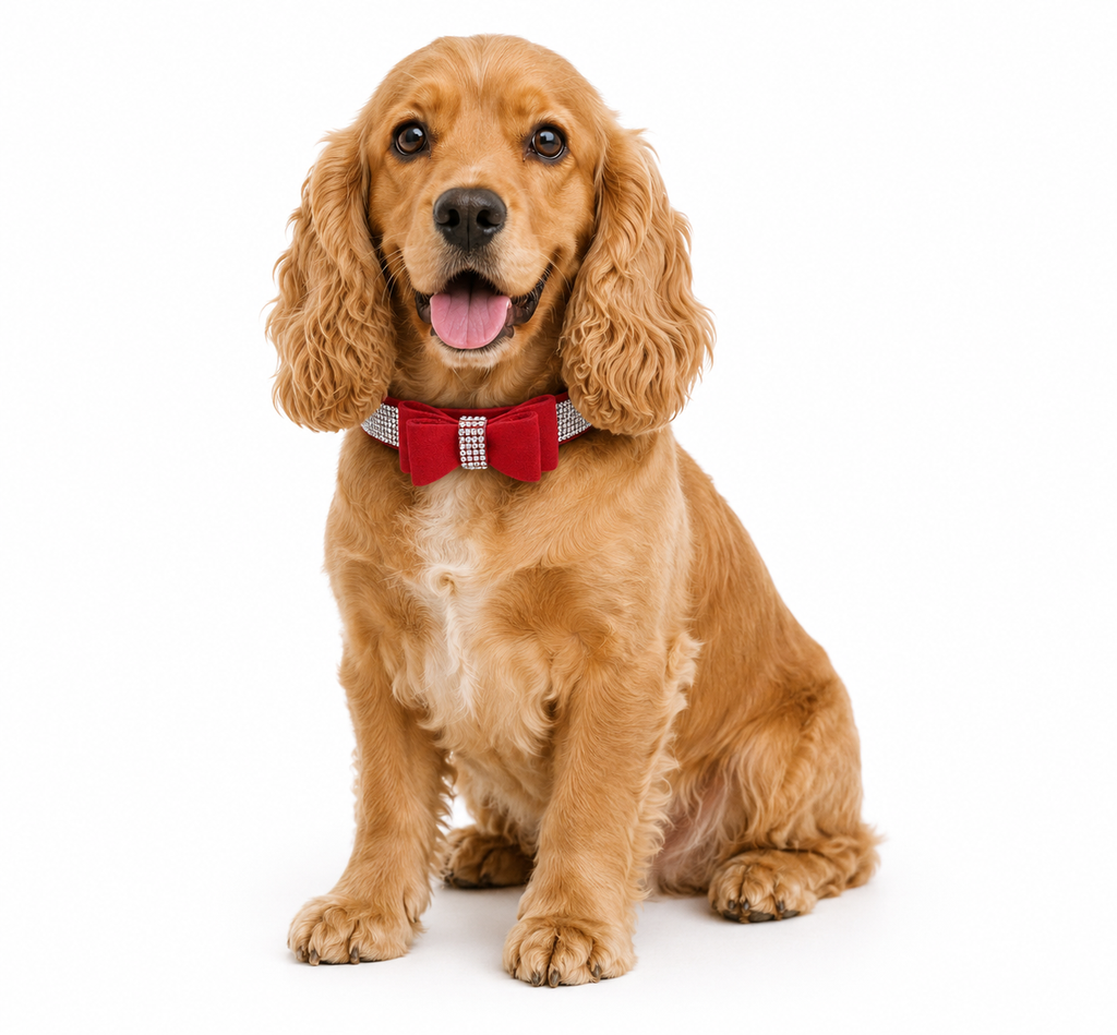 Rhinestone Suede Pet Collar and Leash Set for Dogs and Cats - PawPals