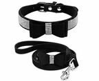 Rhinestone Suede Pet Collar and Leash Set for Dogs and Cats - PawPals