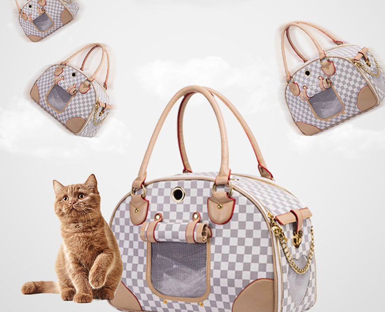 PU Pet Travel Tote Bag for Small Dogs and Cats - PawPals